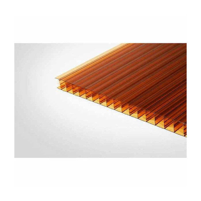 Сотовый поликарбонат 10 мм ROYALPLAST 2-UV премиум янтарь 2100х12000 мм